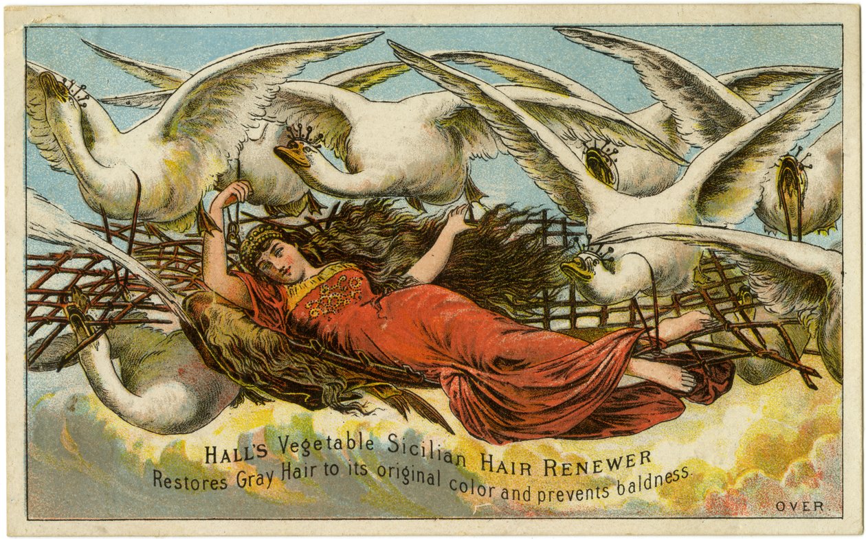 Halls Vegetabilsk Siciliansk Hair Renewer, Gjenoppretter grått hår til sin opprinnelige farge og forhindrer skallethet, Recto (farge litho [varekort]) av American School