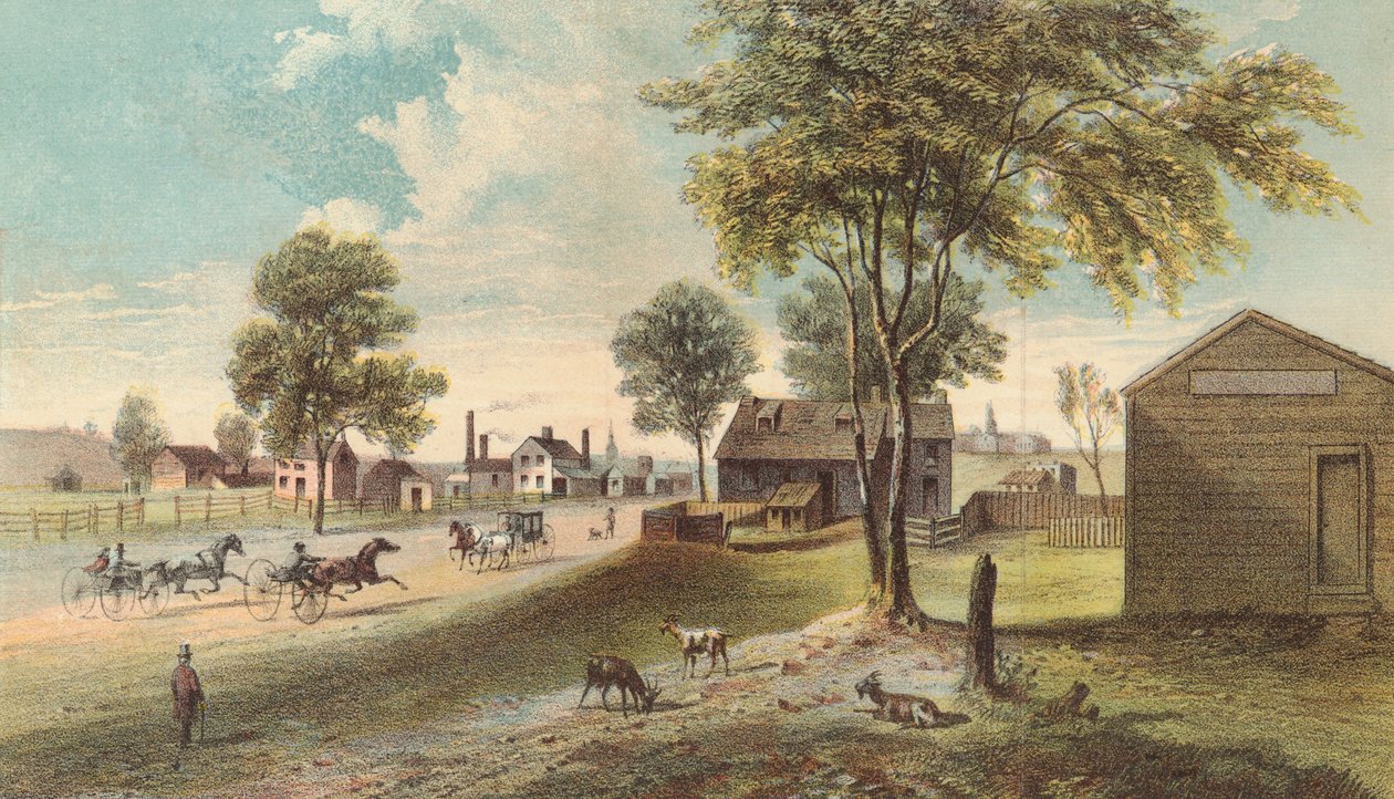 Harlem Lane, fra Central Park til Manhattanville, 1865 av American School