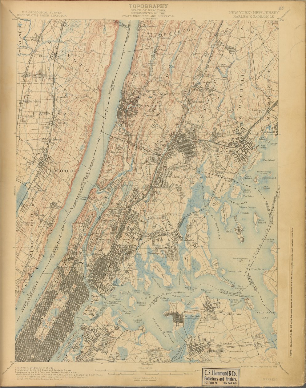 Harlem, undersøkelse av 1888-89 og 1897, red. av 1900, repr. 1908 av American School