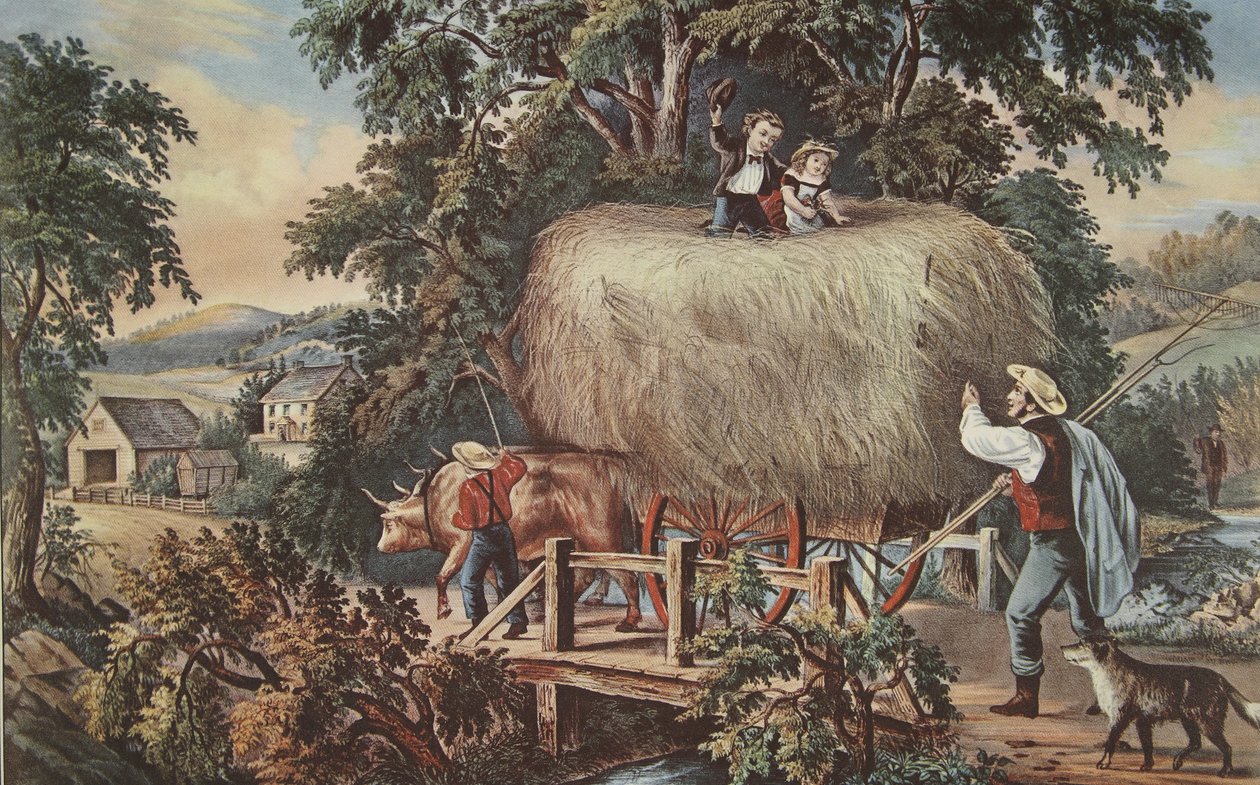 Haying-time-The Last Load, pub. 1868, Currier & Ives av American School