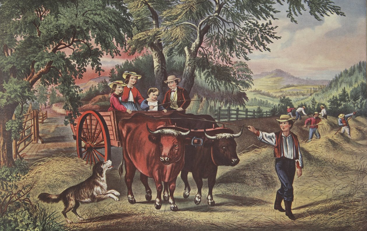 Haying-time, The First Load, pub. 1868, Currier & Ives av American School