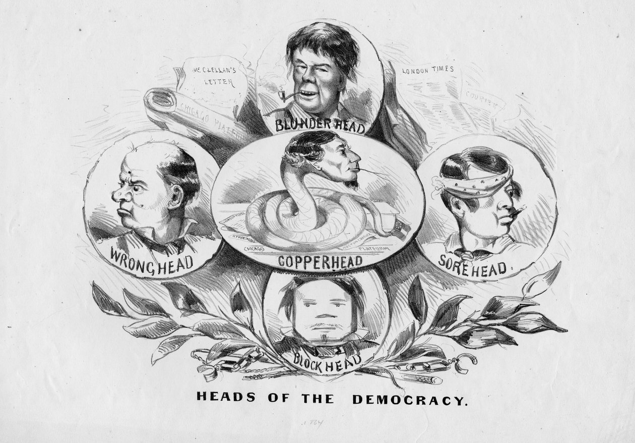 Heads of the Democracy, utgitt av Currier og Ives, New York, ca. 1864 av American School