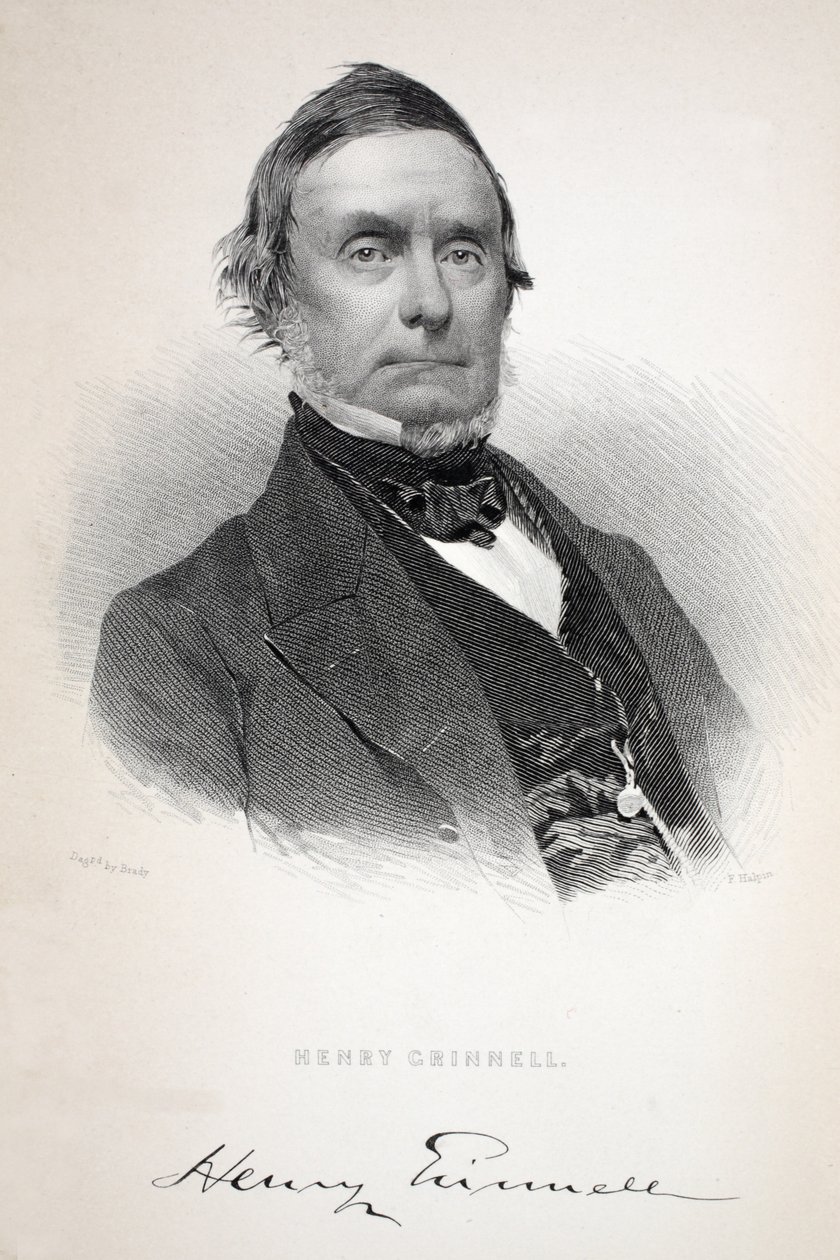 Henry Grinnell, illustrasjon fra Henry Grinnell (1799-1874); Den andre Grinnell-ekspedisjonen på jakt etter Sir John Franklin..., 1856 av American School