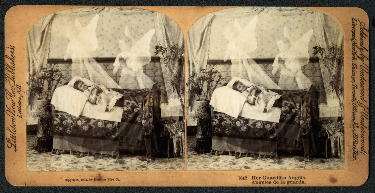 Hennes skytsengler, 1893 (stereograf) av American School