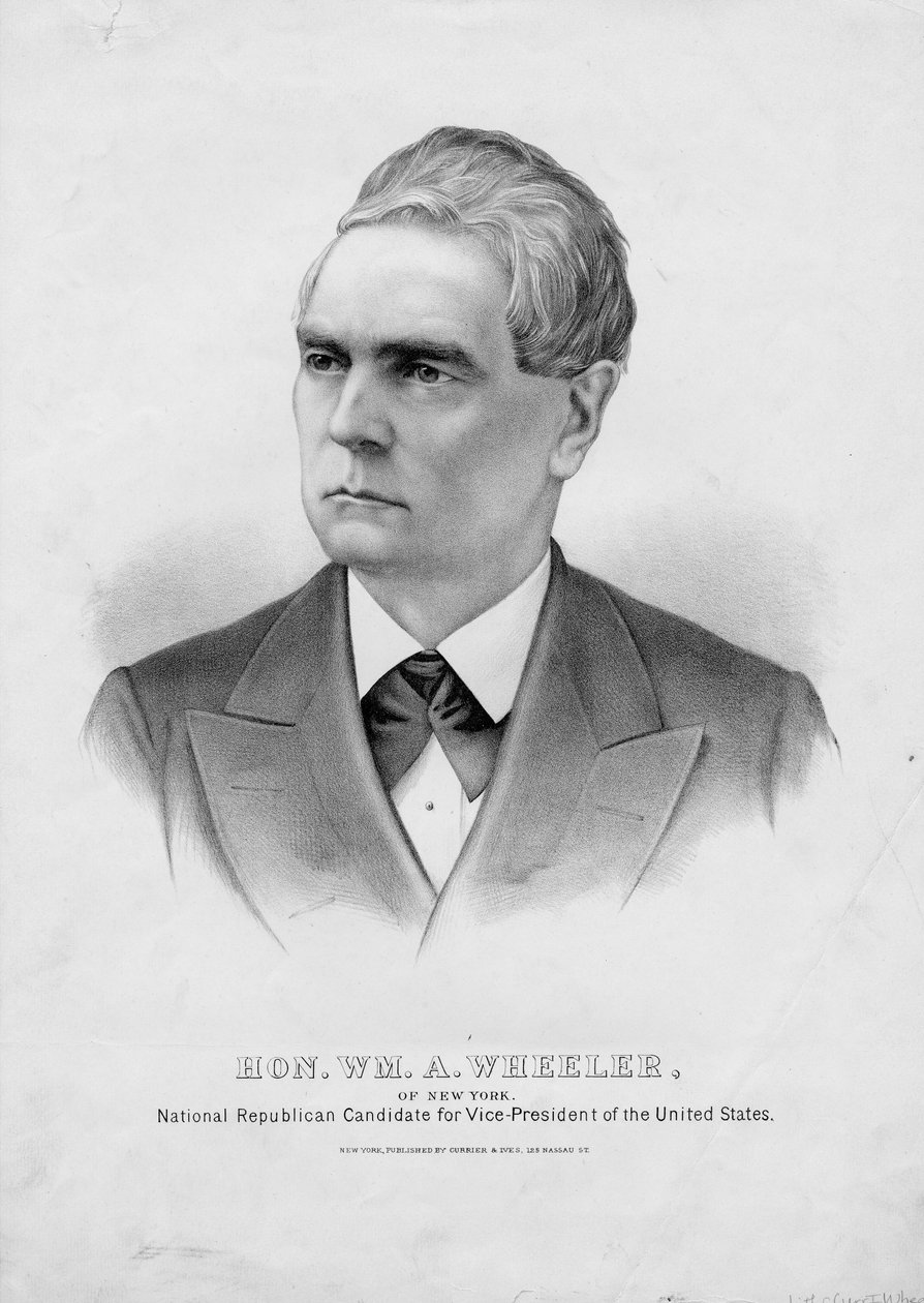Hon. Wm. A. Wheeler, fra New York: Nasjonal republikansk kandidat til visepresident i USA, pub. av Currier & Ives, ca. 1876 av American School