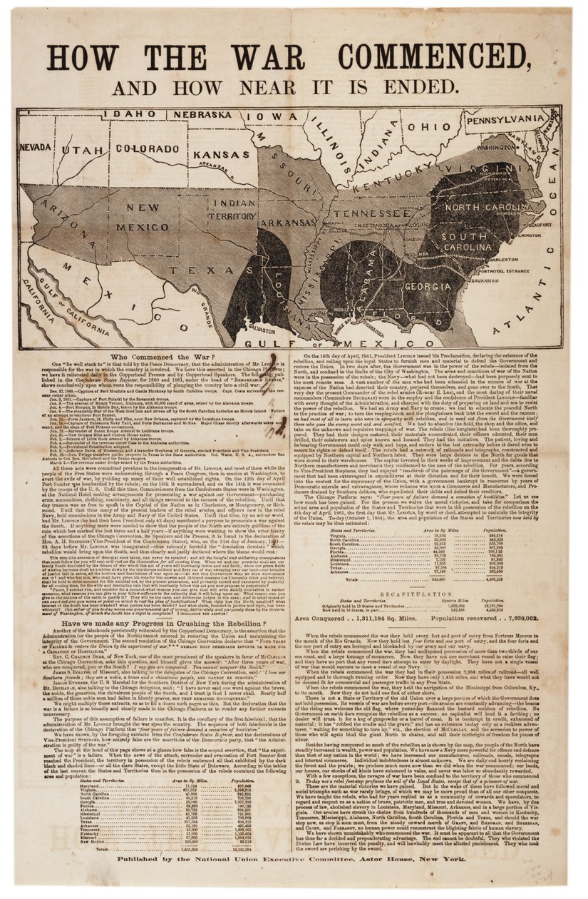Hvordan krigen startet, og hvor nær den er avsluttet, 1864 av American School