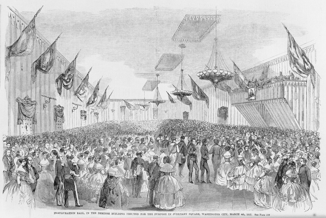 Innvielsesball, trykt i Frank Leslies Illustrated Newspaper, 21. mars 1857 av American School