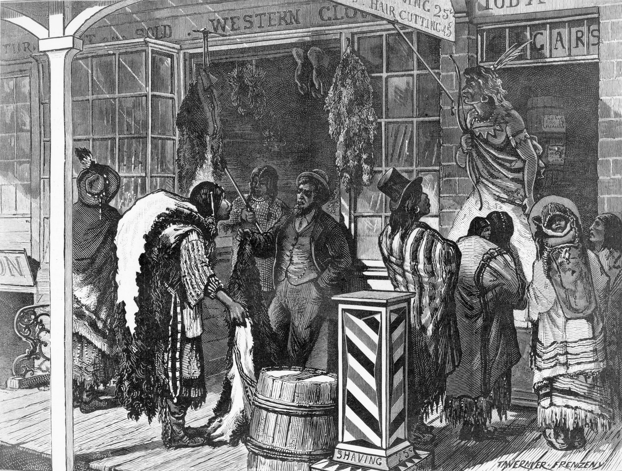 Indians Trading at a Frontier Town, fra 