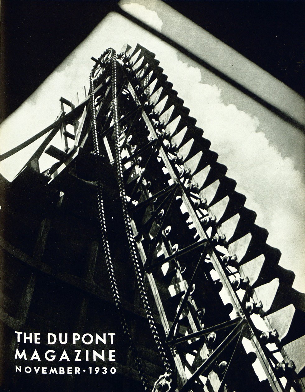 Industrielt maskineri, forside av DuPont Magazine, november 1930 av American School