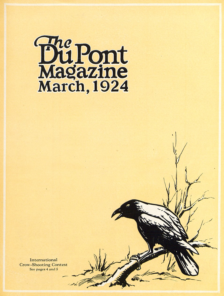 International Crow-Shooting Contest, forside av DuPont Magazine, mars 1924 av American School
