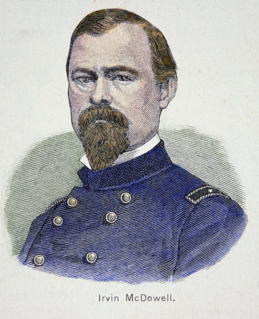 Irvin McDowell (1818-85) (farget gravering) av American School