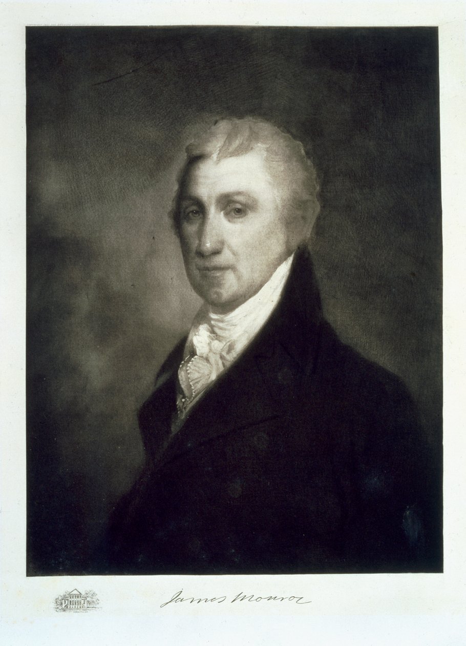 James Monroe, 5. president i USA, pub. 1901 (fotogravyr) av American School