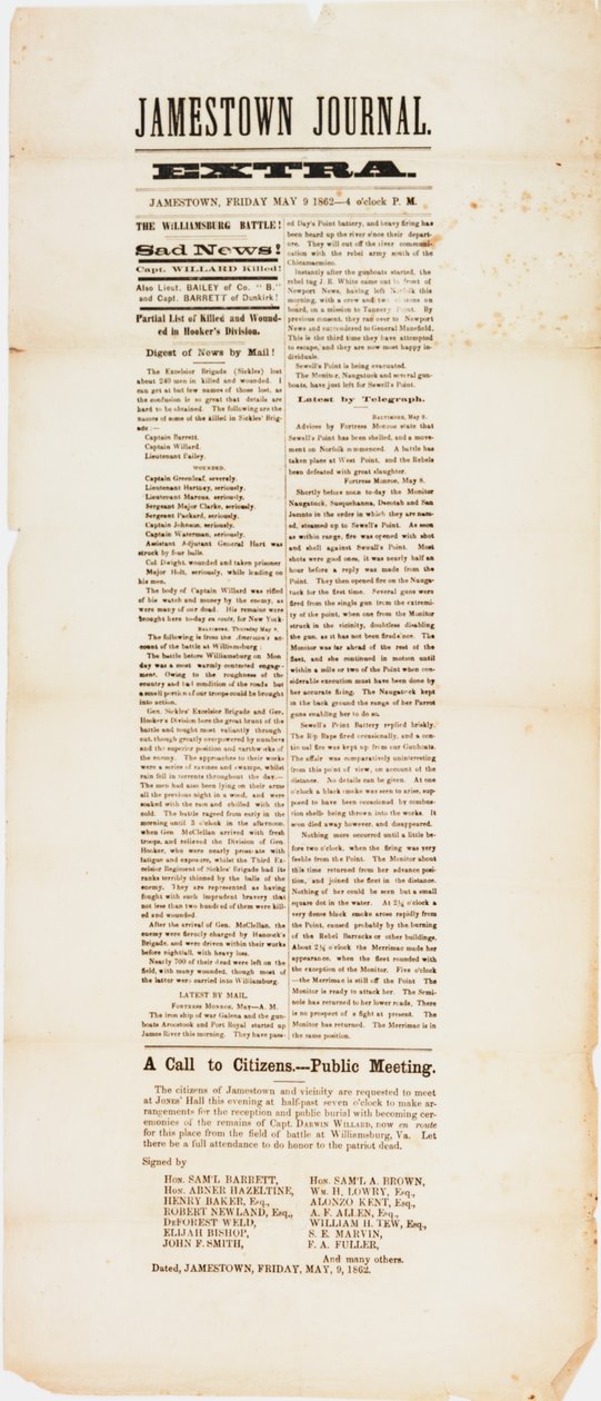 Jamestown journal ekstra, 9. mai 1862 av American School