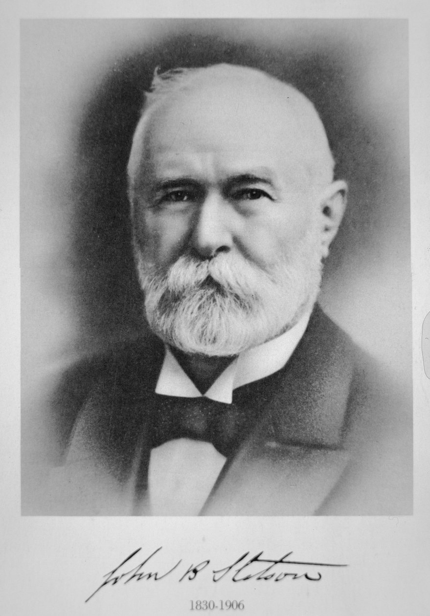 John B. Stetson (1830-1906) amerikansk hattemaker fra Philadelphia (litho) av American School