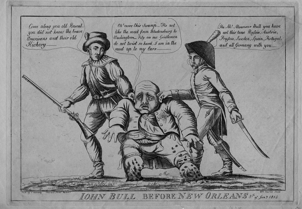 John Bull før New Orleans, 1815 av American School