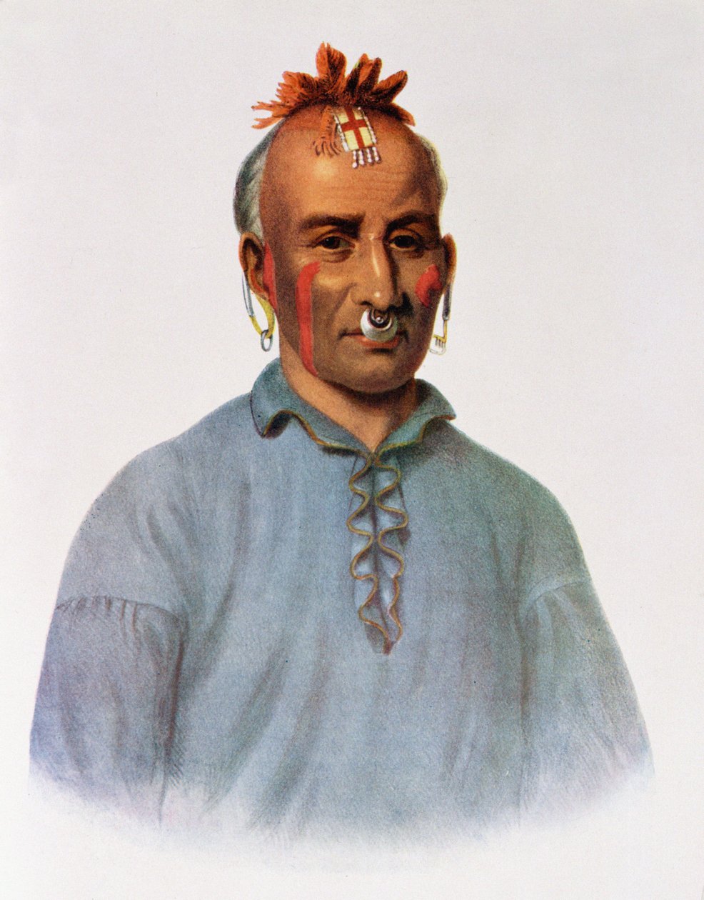 Kish-Kal-Wa, en Shawnee-sjef, illustrasjon fra 
