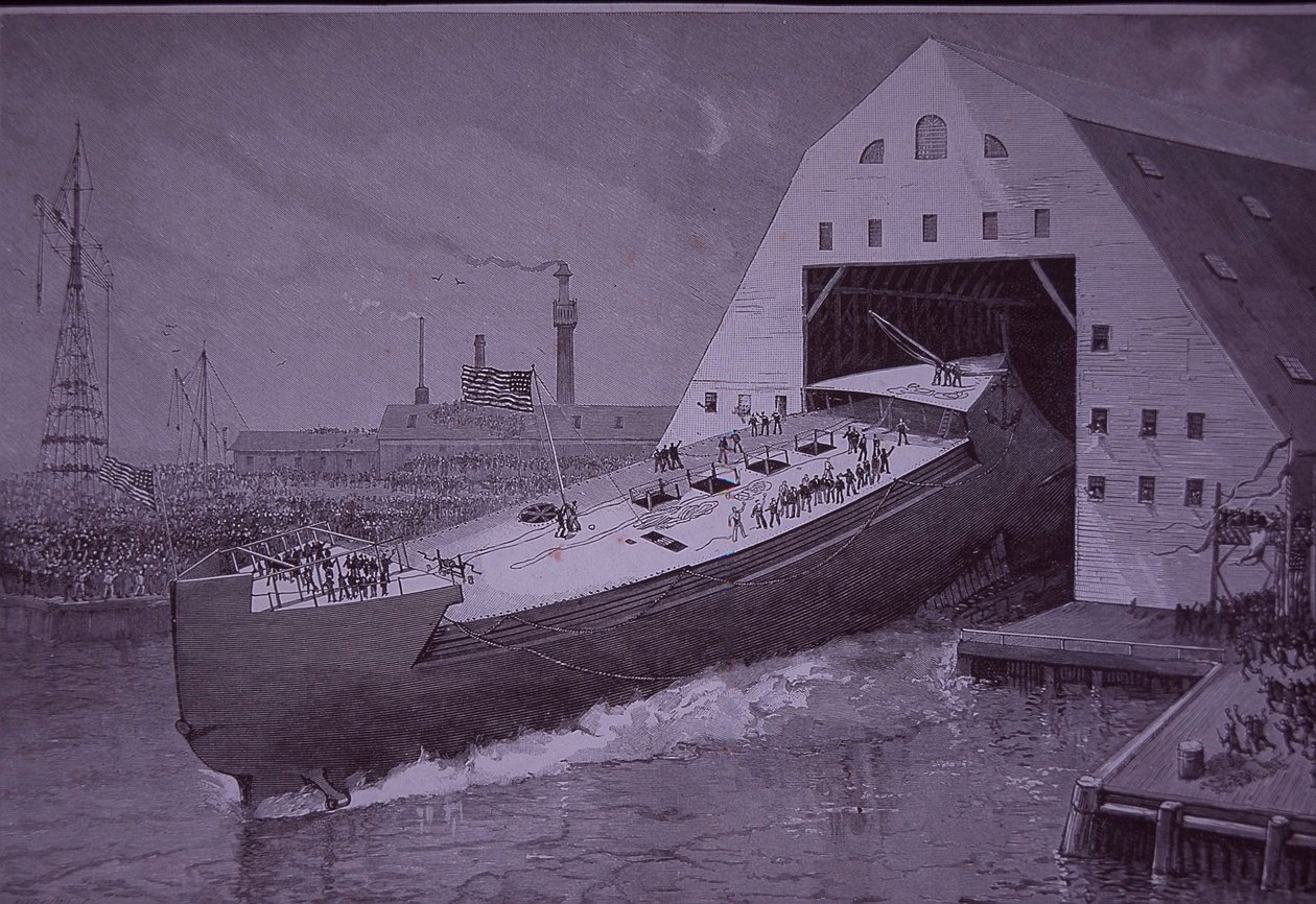 Lansering av USS Maine, åtte år før den ble senket av American School