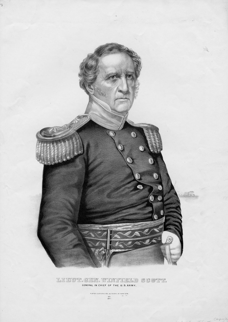 Løytt. Gen. Winfield Scott, sjefsgeneral for den amerikanske hæren, pub. av Currier & Ives, ca. 1860 av American School