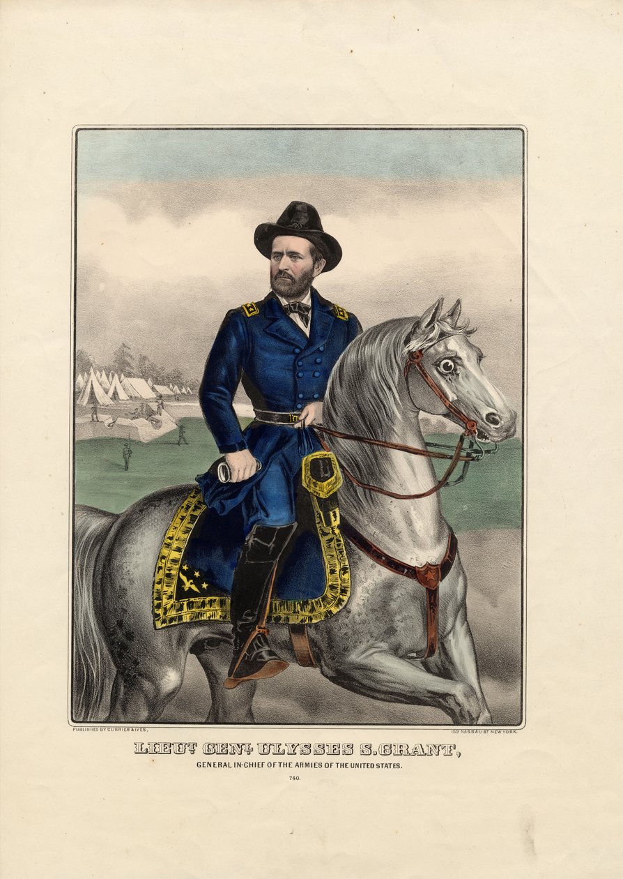 Løytt. Genl. Ulysses S. Grant: Sjefgeneral for USAs hærer, pub. av Currier & Ives, ca. 1866-70 av American School