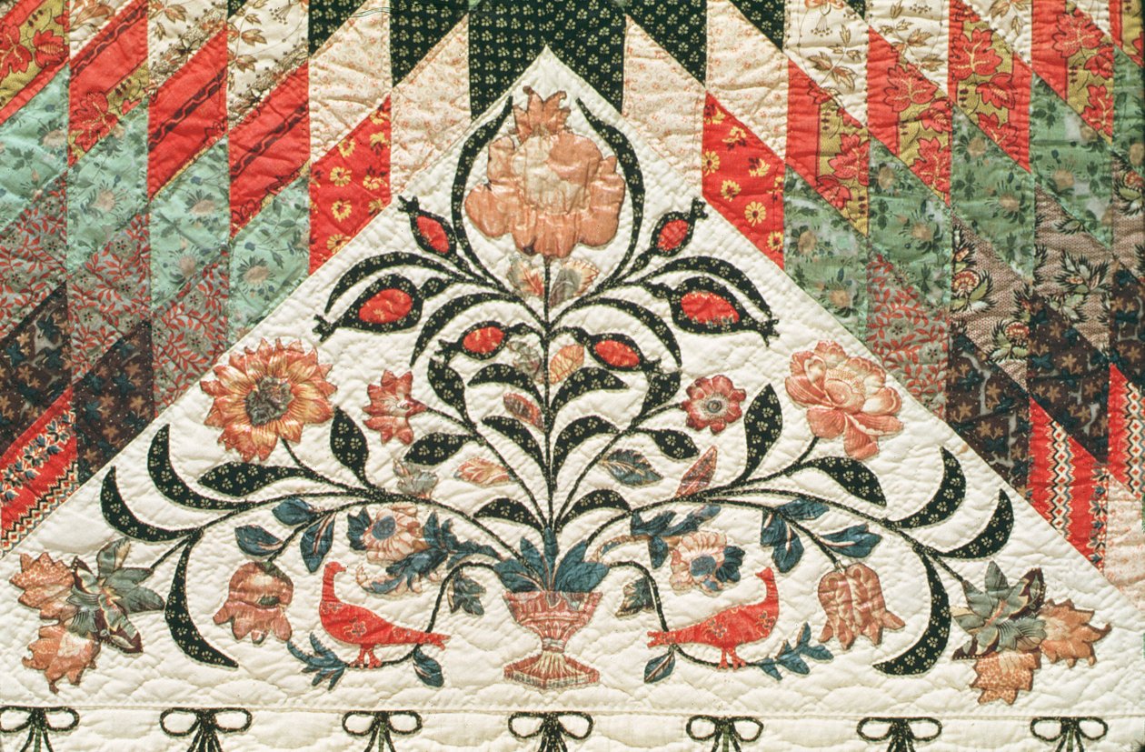 Lone Star mønsterdyne, ca. 1850 (bomull) (se også 51714) av American School