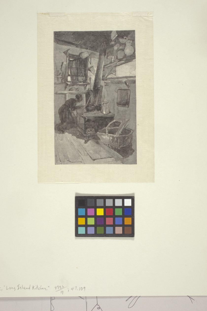Long Island Kitchen (tregravering) av American School