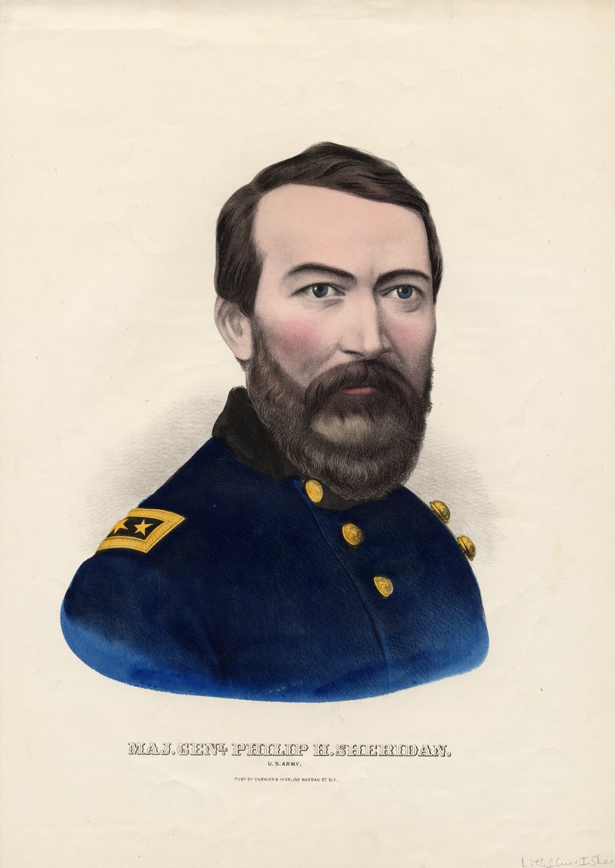 Genl.major. Philip H. Sheridan, U.S. Army, pub. av Currier & Ives, ca. 1862-65 av American School