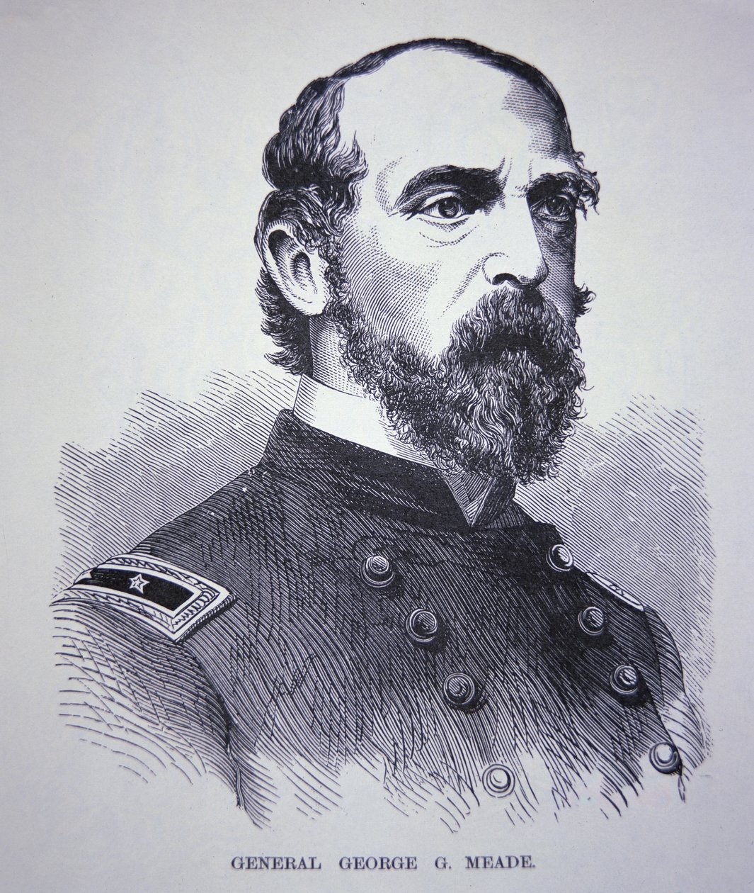 Generalmajor George Meade (1815-72) (gravering) av American School