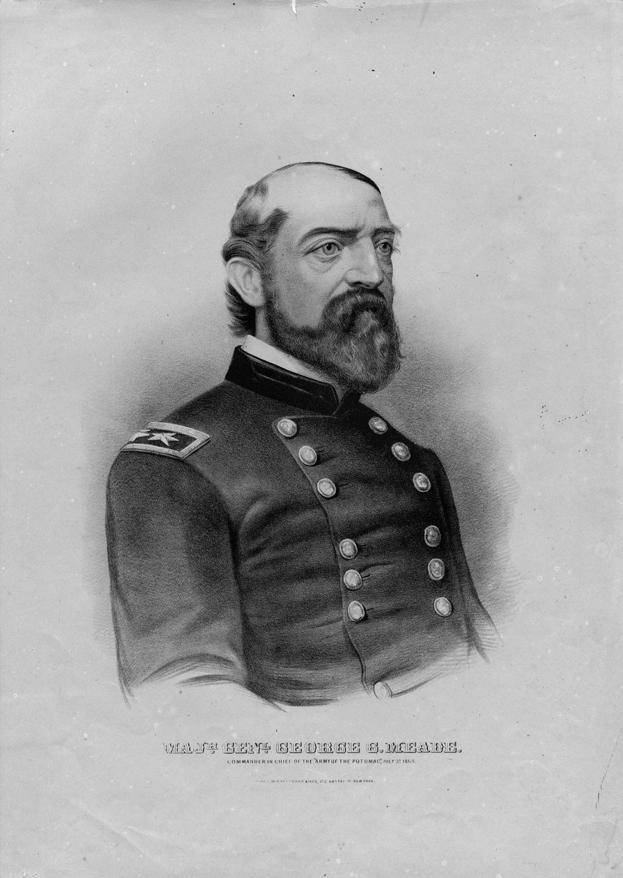 Majr. Genl. George G. Meade, pub. av Currier & Ives, ca. 1863 av American School