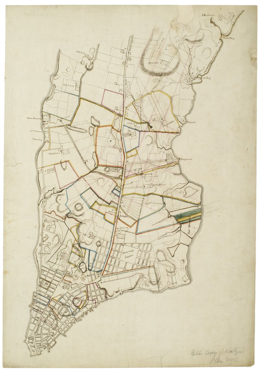 Manhattan Island ca 1765-1770 fra batteriet til over Turtle Bay, 1845 av American School