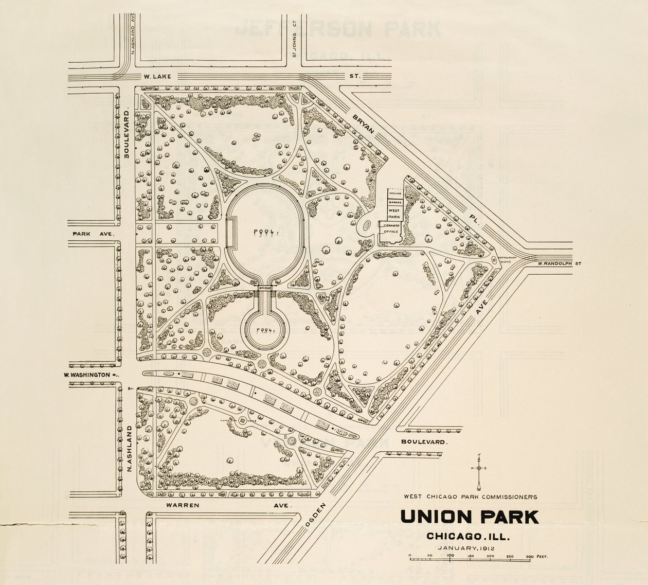 Kart over Union Park, Chicago, Illinois av American School