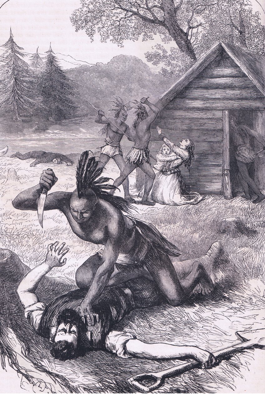 Massacre of the settlers, illustrasjon fra Cassell