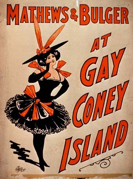 Mathews og Bulger på Gay Coney Island (farge litho) av American School