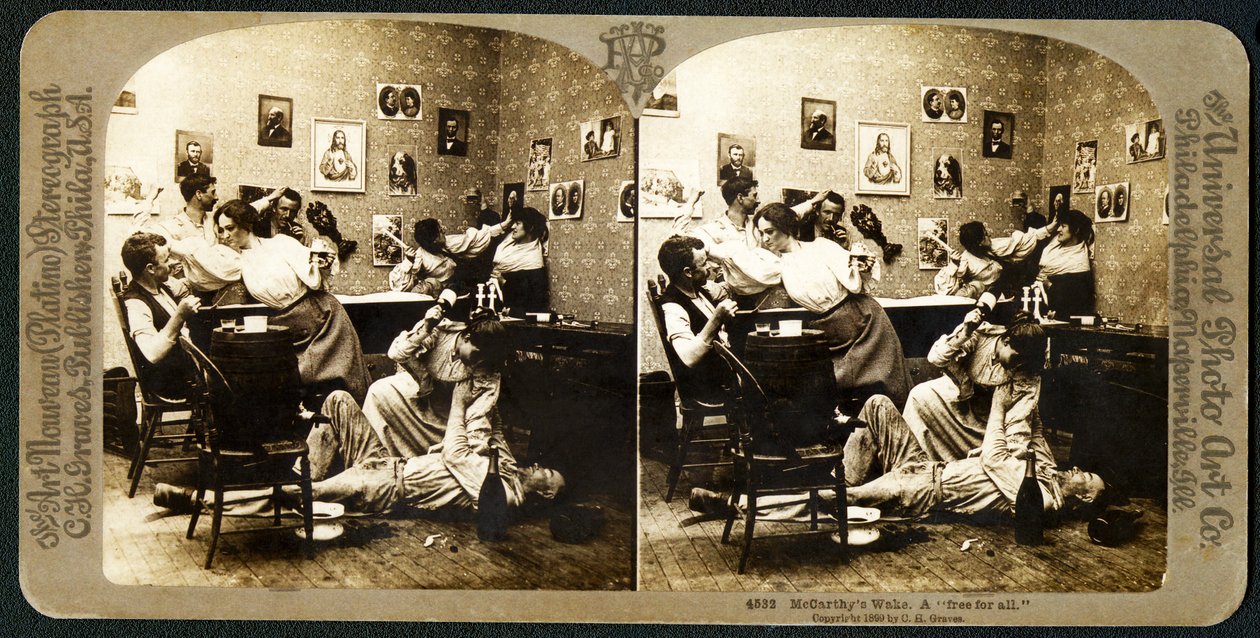 McCarthys Wake (del 3), 1899 (stereograf) av American School