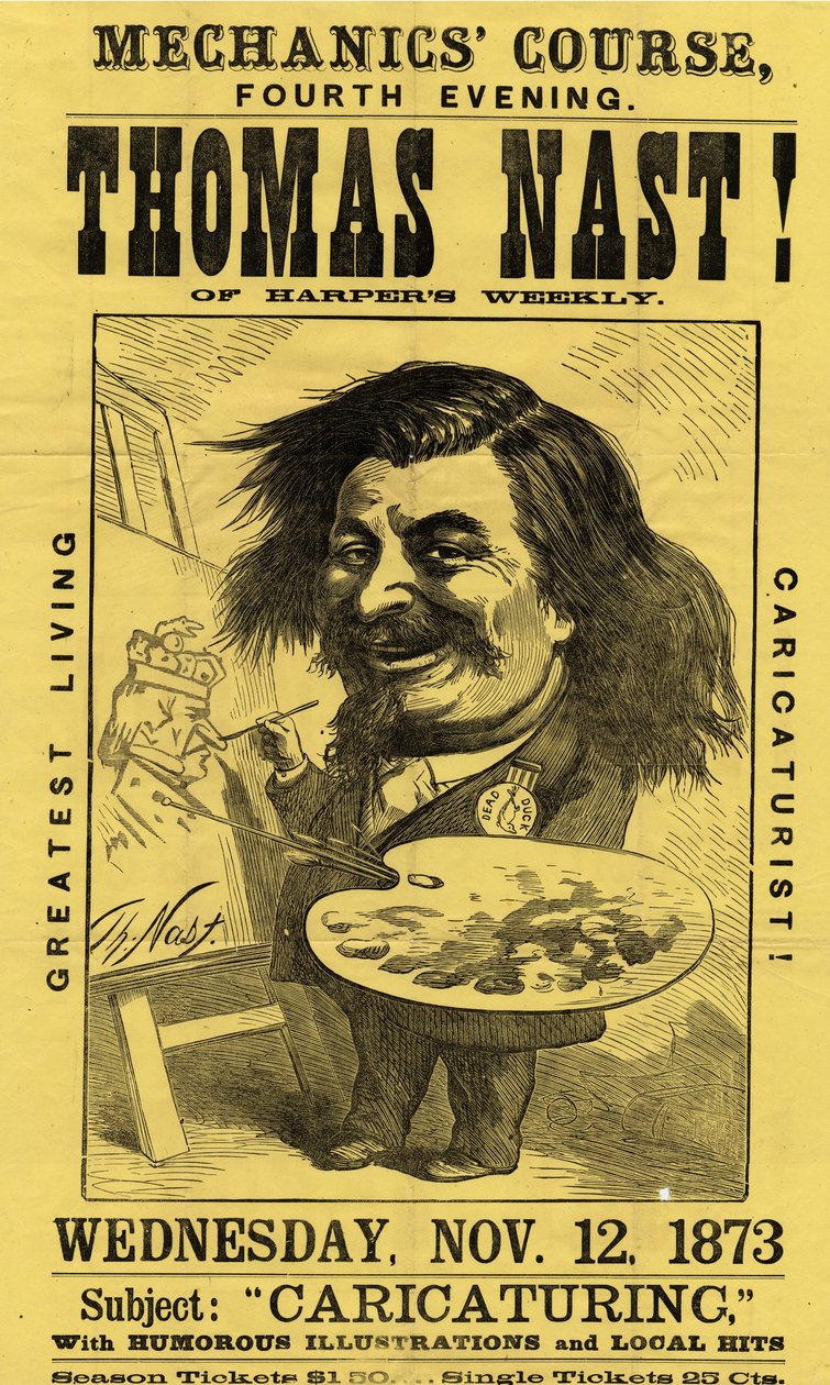 Mekanikerkurs, fjerde kveld. Thomas Nast!, utgitt av Currier & Ives, 1873 av American School