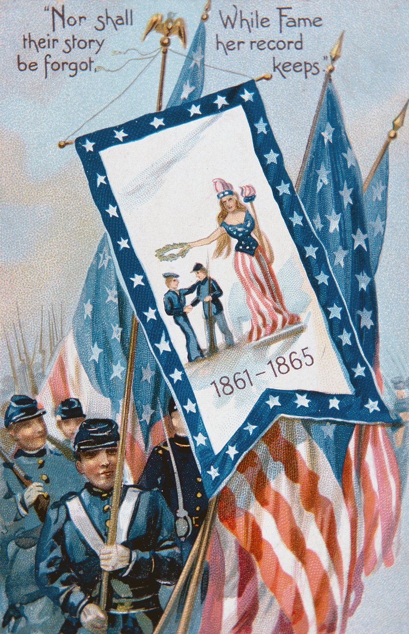 Memorial Day-postkort, ca. 1900 (litho i farge) av American School