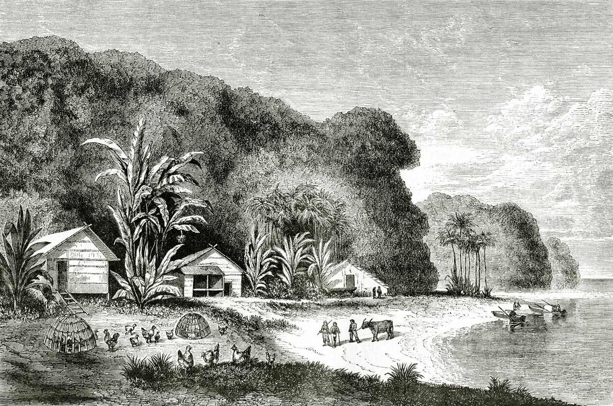 Mouth of the Saigon River, illustrasjon fra et besøk i Saigon av Walter Rose, publisert i Appletons Journal, 4. mai 1872 av American School