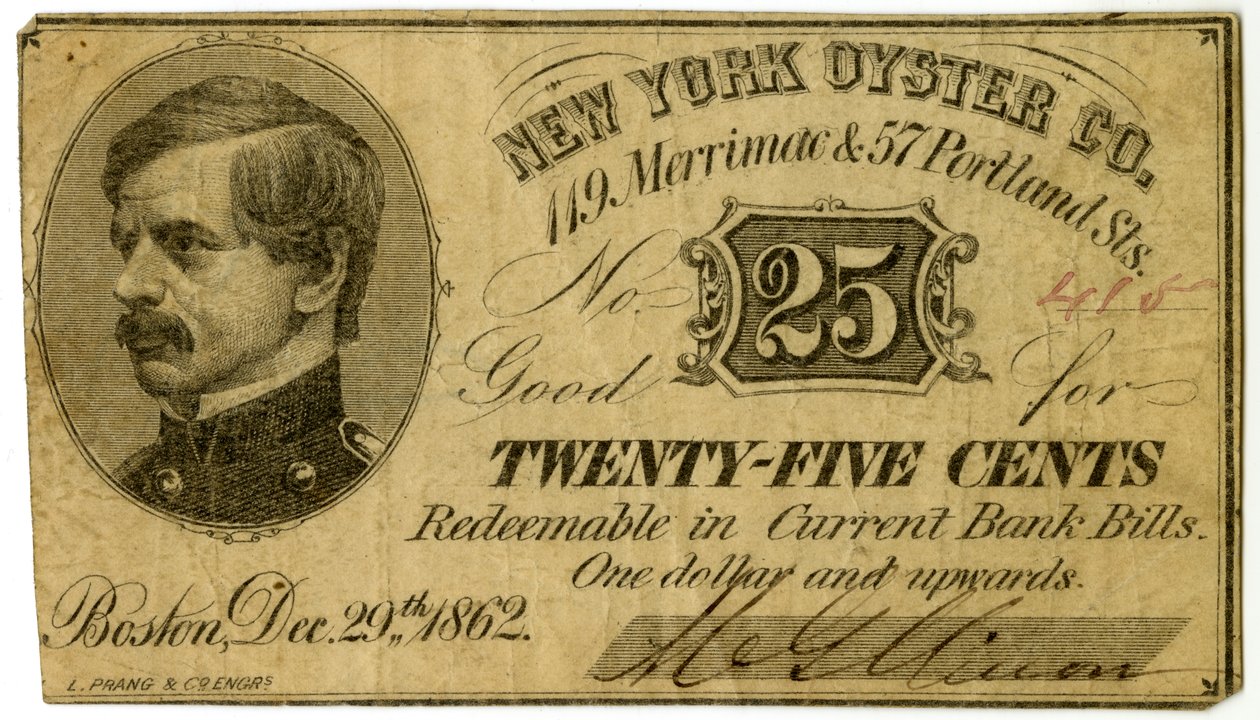 New York Oyster Co., 119 Merrimac & 57 Portland St., 1862 av American School