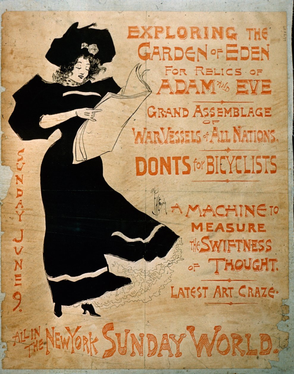 New York Sunday World-plakat av American School