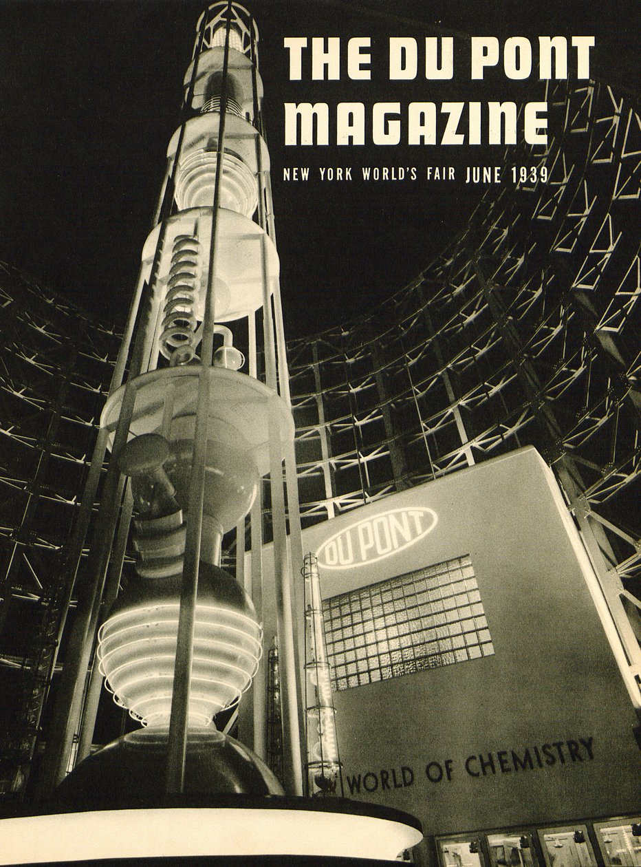 New York Worlds Fair, forside av DuPont Magazine, juni 1939 av American School
