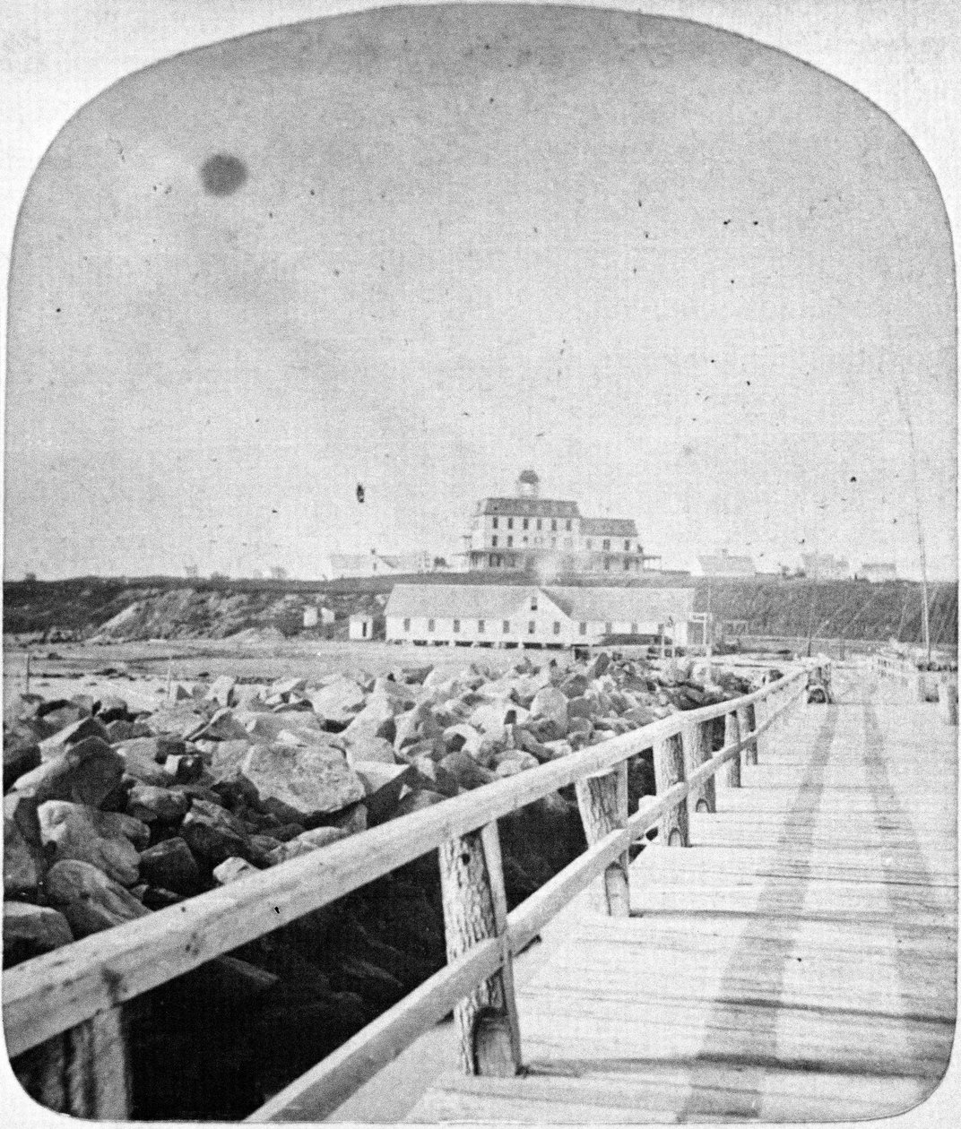 Ocean View Hotel, Block Island, Rhode Island (stereoptikersklie) av American School