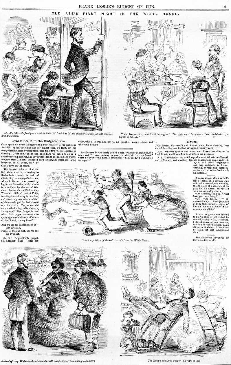 Old Abes First Night in the White House, c.1860  av American School