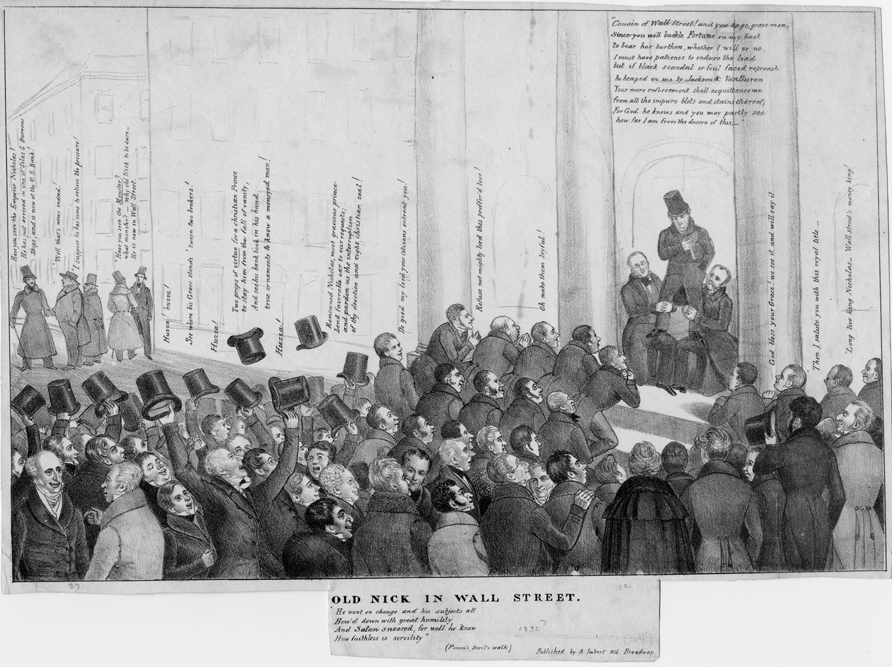 Old Nick i Wall Street, ca. 1832 av American School