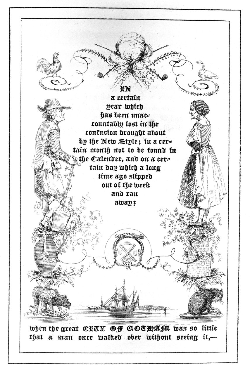 Åpningsside av The Nameless Old Woman, fra A Christmas Gift from Fairy Land, 1838 av American School