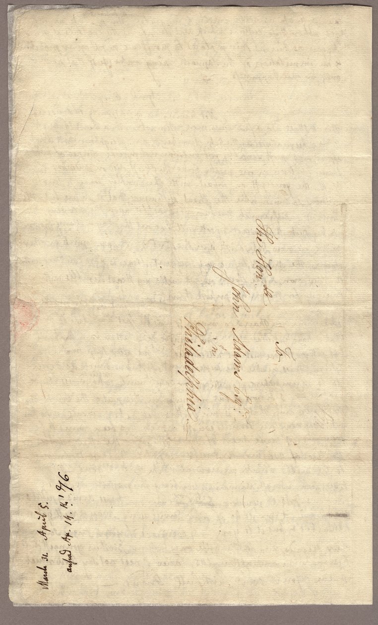 Side 4, Brev fra Abigail Adams til John Adams, 31. mars - 5. april 1776 (blekk på papir) av American School