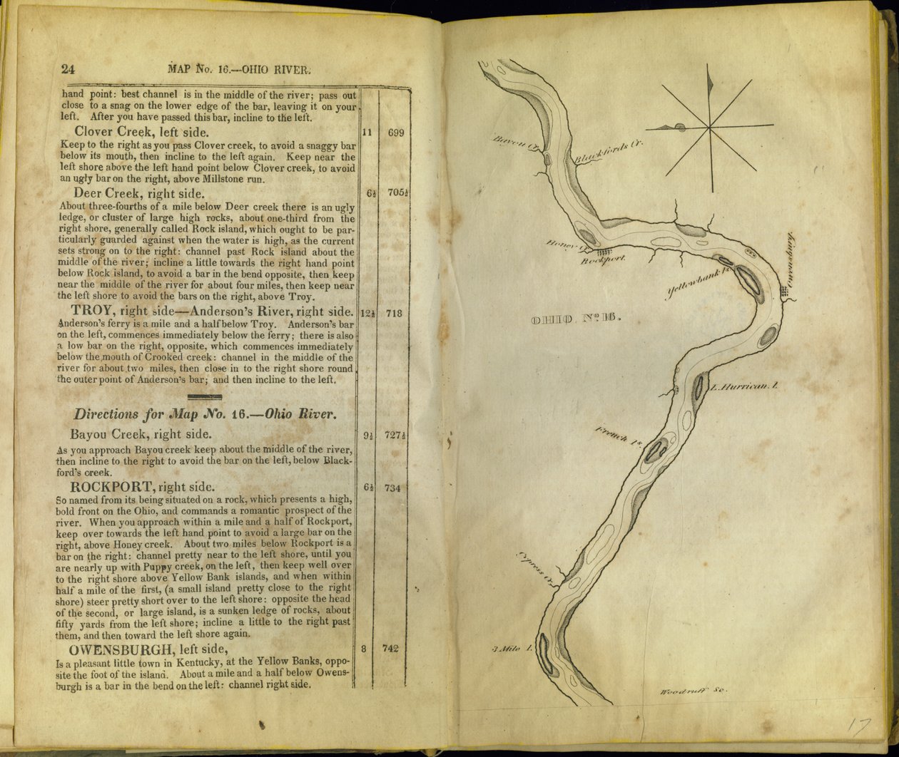 Sider fra The Western Pilot..., av Samuel Cummings, utgitt av G. Conclin, Cincinnati, 1847 av American School