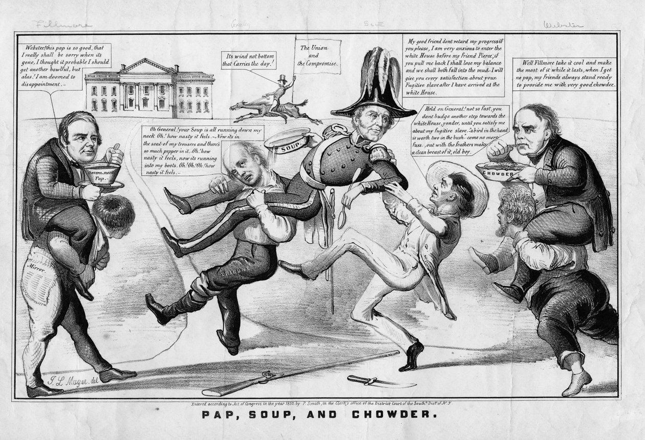 Pap, suppe og chowder, utgitt av Currier & Ives, New York, 1852 av American School