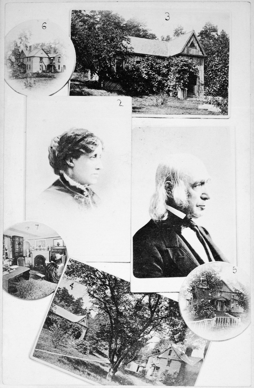 Bilder av Alcott-familien og deres hjem av American School