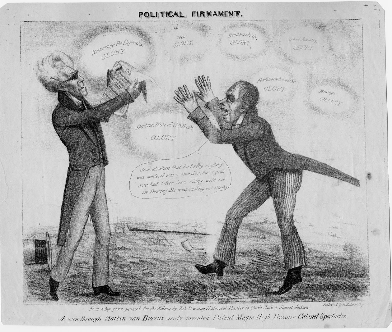 Politisk himmelhimmel, ca. 1835 av American School