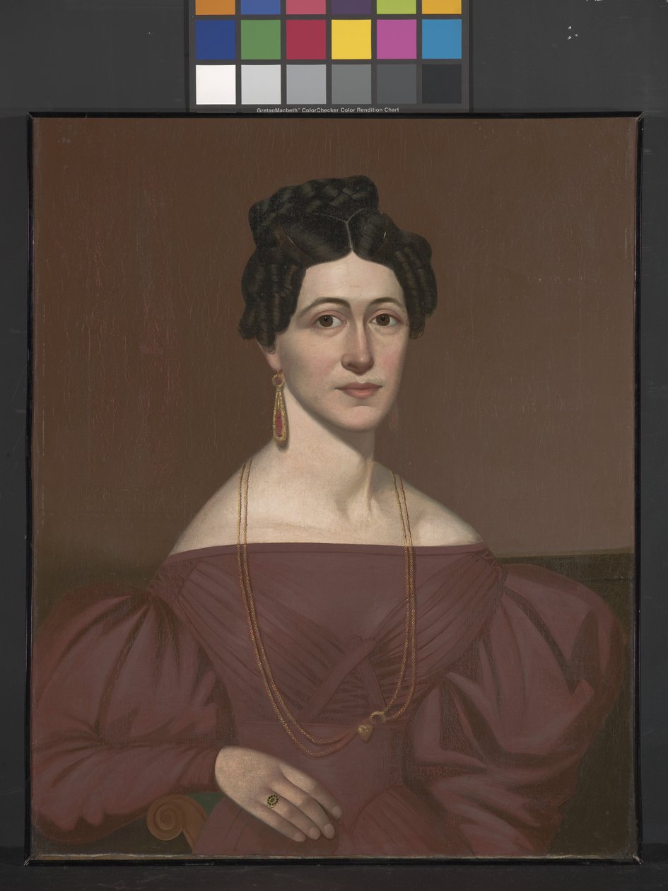 Portrett av Eliza C. Ayres (olje på lerret) av American School