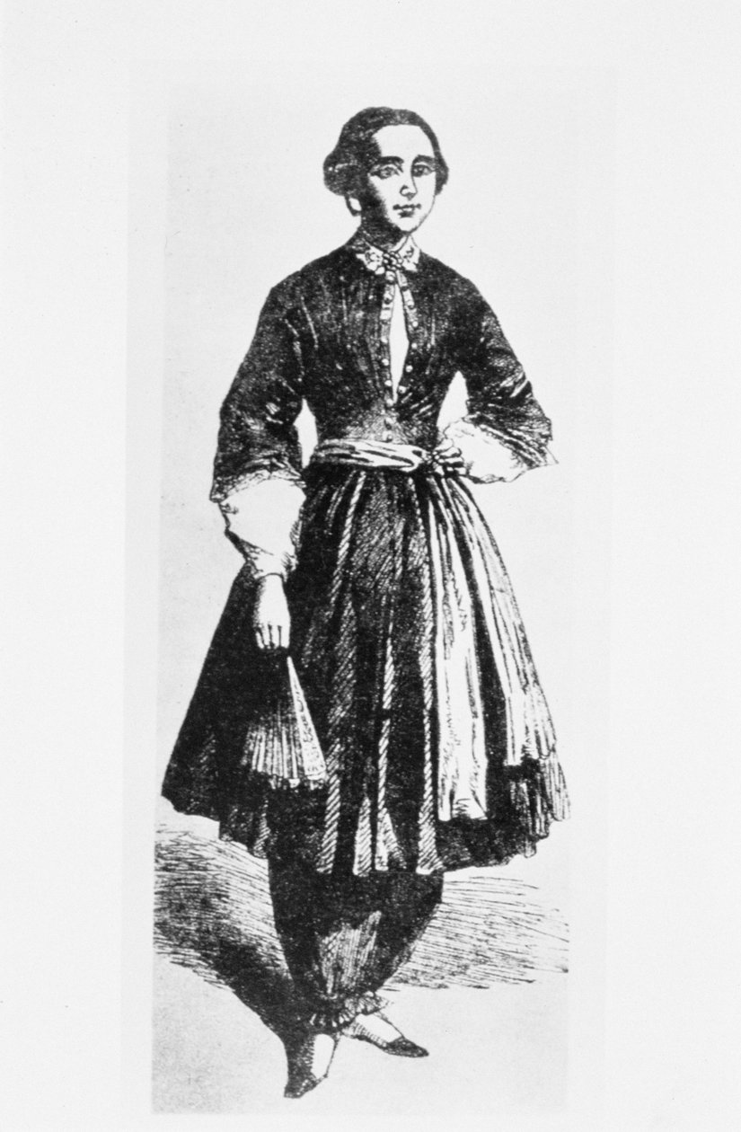 Portrett av Amelia Bloomer (1818-94) ca. 1850 av American School